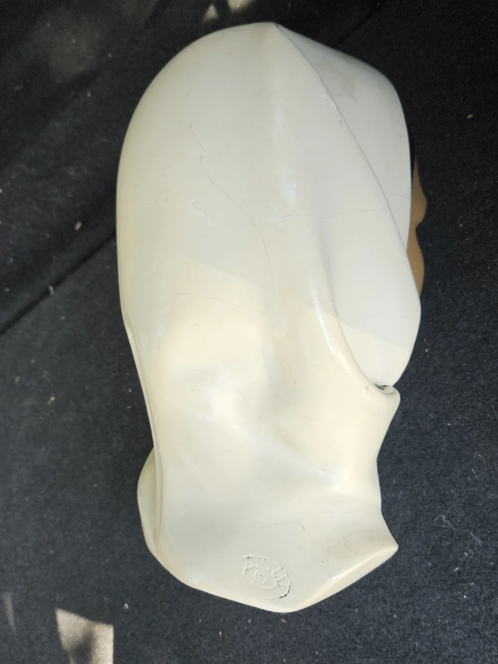 Vintage 1950's Chalkware Bust with Cream Headscarf and Brown Complexion Marwal